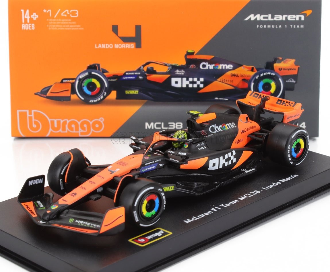 1/43 BURAGO - McLAREN - F1  MCL38 TEAM MCLAREN N 4 WINNER MIAMI GP 18-38215-N