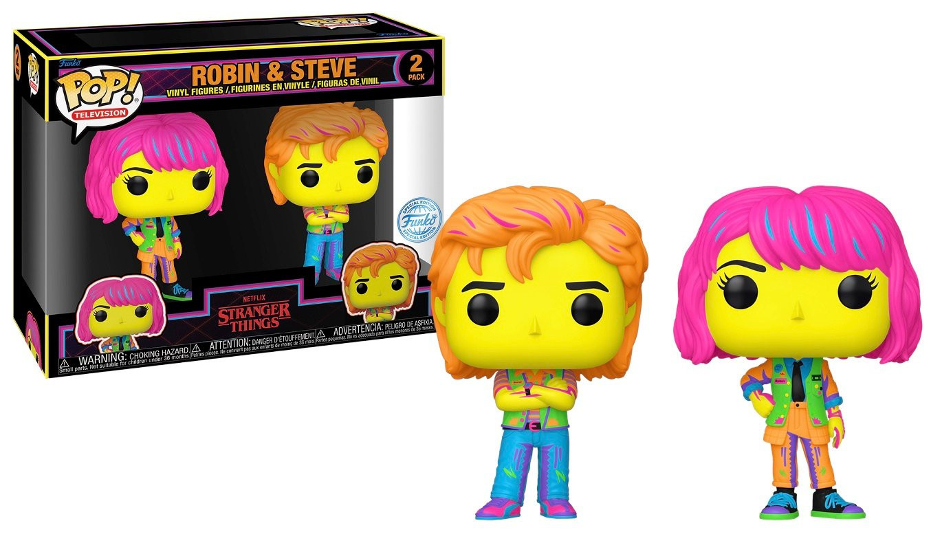 Funko pop - STRANGER THINGS - POP TV - 2 Pack Robin & Steve (BLKLT)