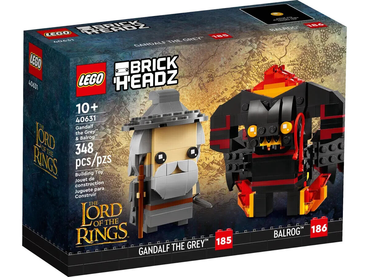 LEGO Lord of the Rings BrickHeadz 40631 Gandalf il Grigio e Balrog™ Nuovo MISB