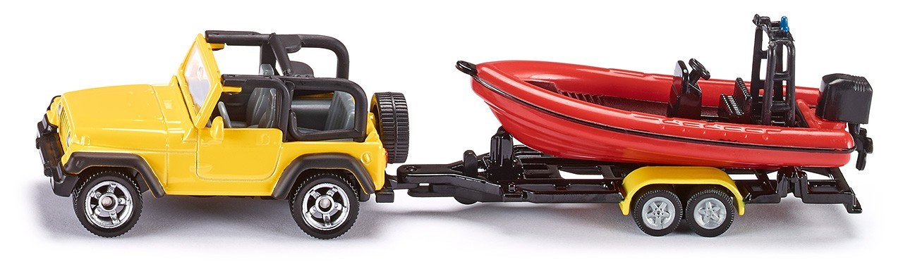 JEEP MINIATURA SIKU 1658 CON BARCA
