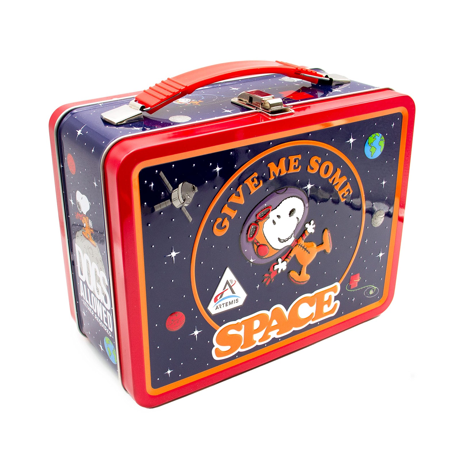 AQUARIUS Peanuts Artemis Fun Box - Sturdy Tin Storage Box with Plastic Handle &