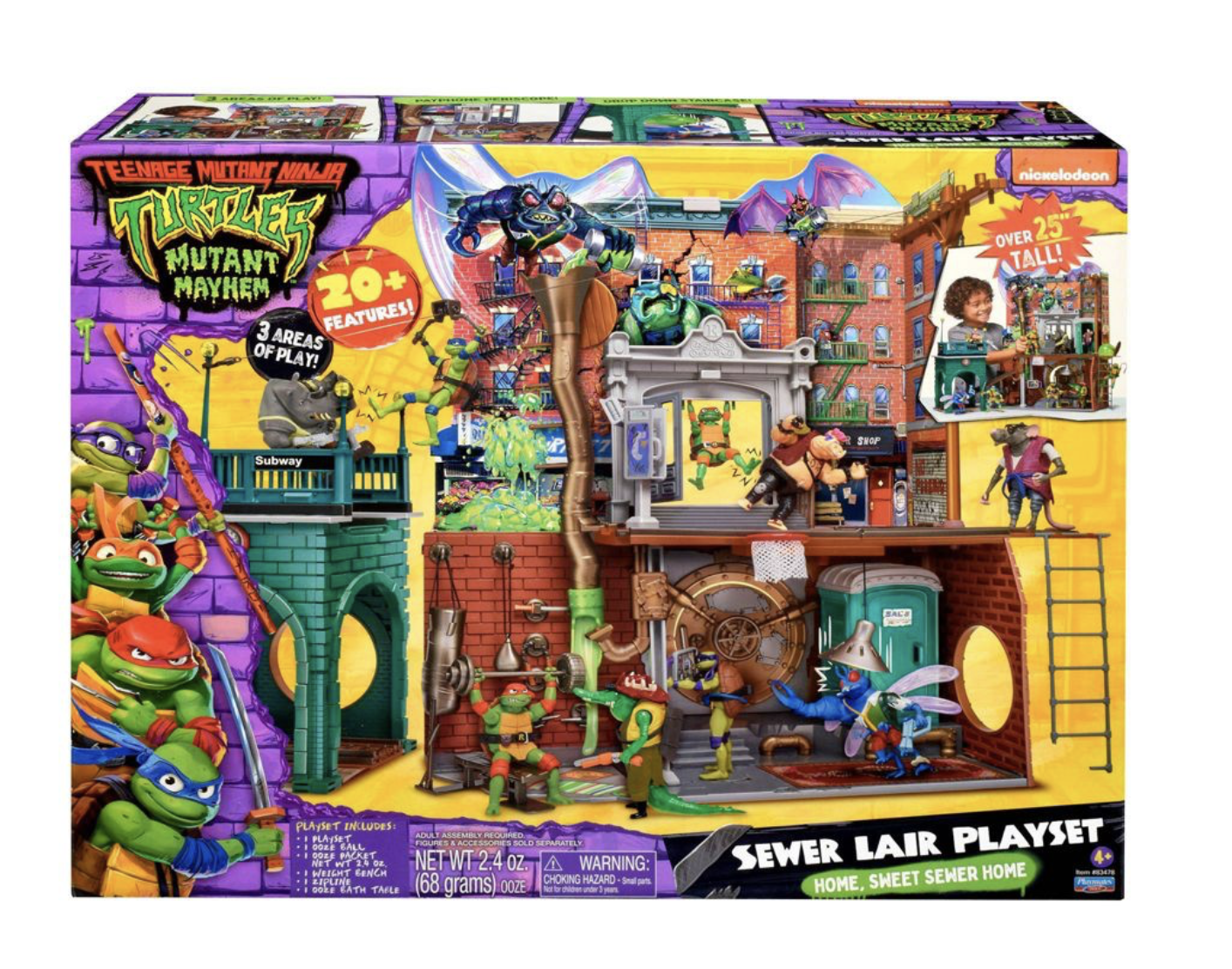 Teenage Mutant Ninja Turtles: Mutante Mayhem Fogna Lair Giochi Nuovo con Scatola