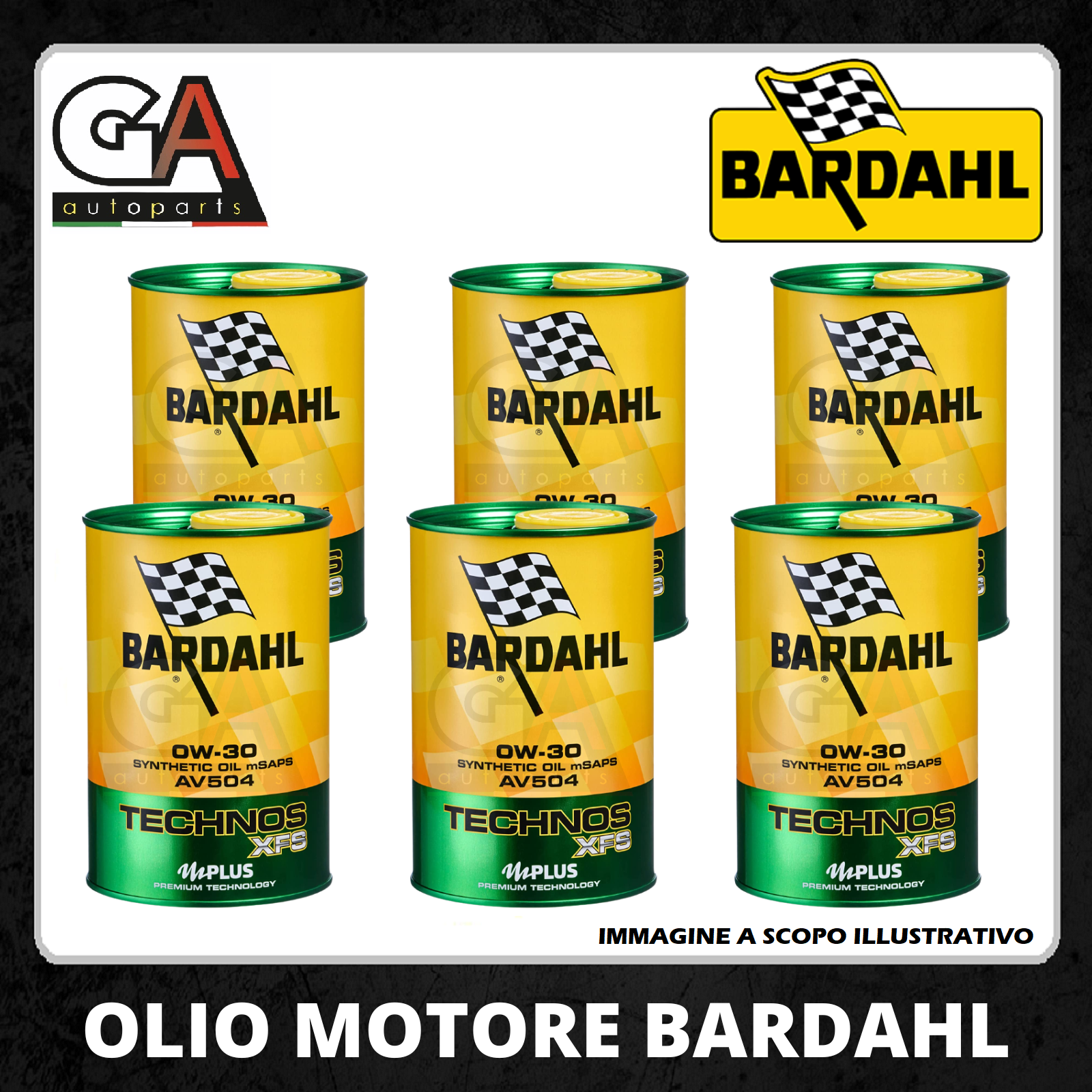 Olio Motore Auto Bardahl Technos XFS AV504 0W30 C3 VW 50400 50700 LL04 6 litri