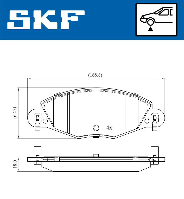 Pastiglie freno VKBP 80447 E SKF per CITROËN C5 I C5 I Break C5 II C5 II Break