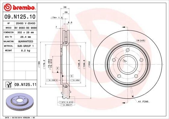 BREMBO Discofreno  09.N125.11