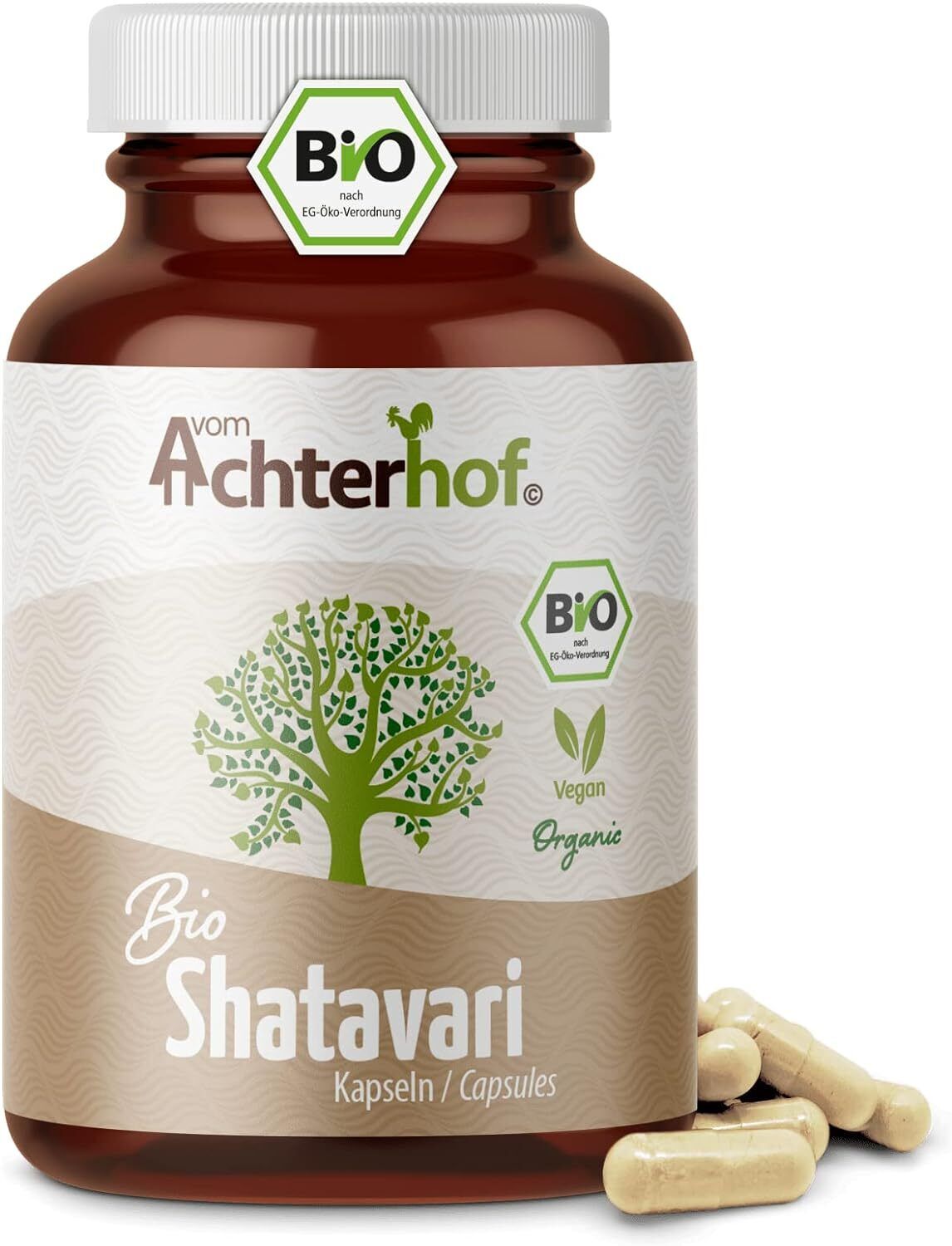 Capsule di polvere fine Shatavari biologica 160 pezzi | 500 mg per capsula |
