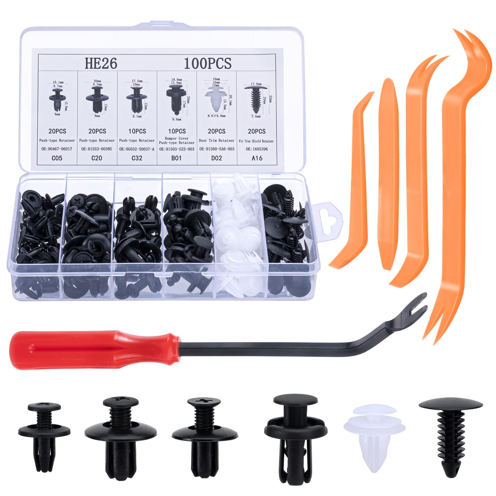 Set di clips voiture per auto - 6 diverse tipologie di clip per (q4K)