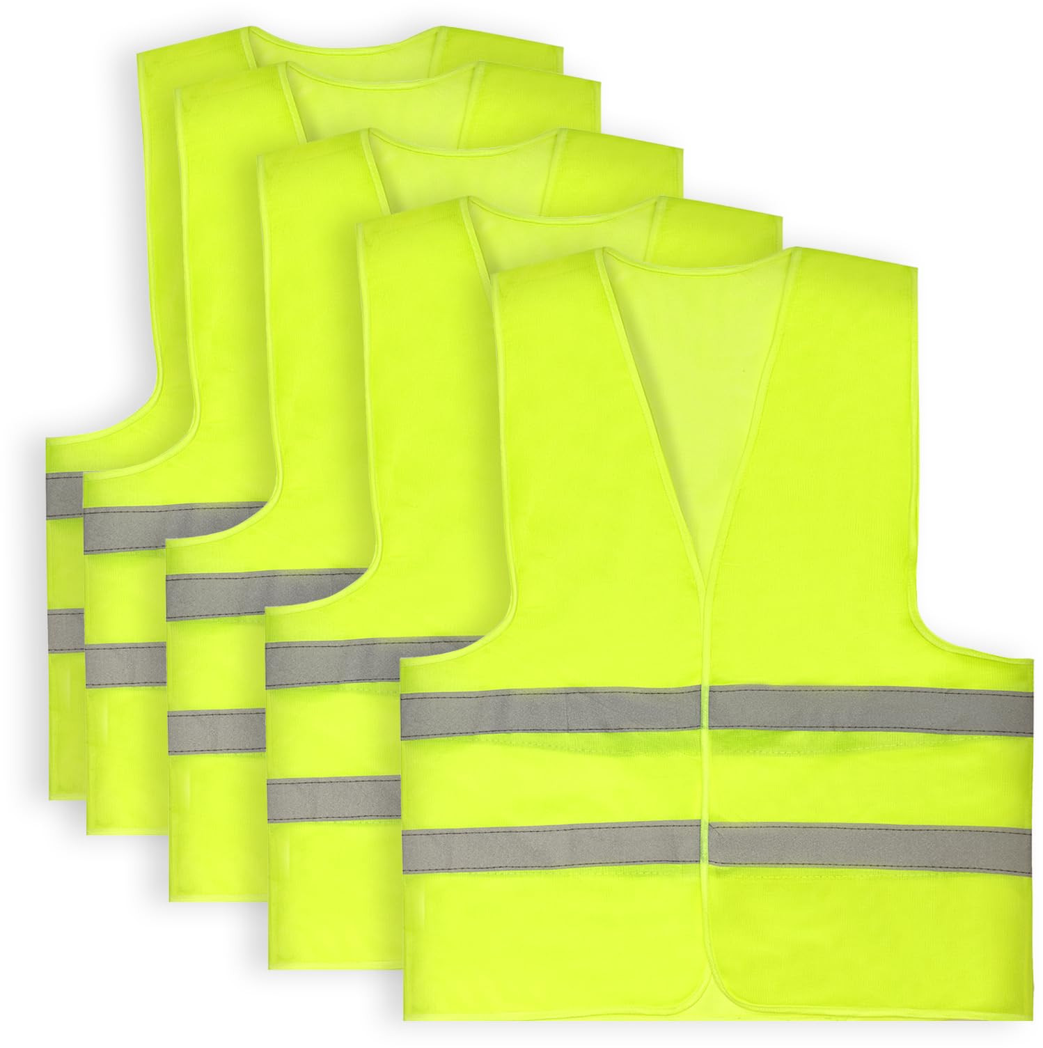 5 Pezzi Gilet Alta Visibilità,Giubbotti di sicurezza per auto,giubbotti (I5h)