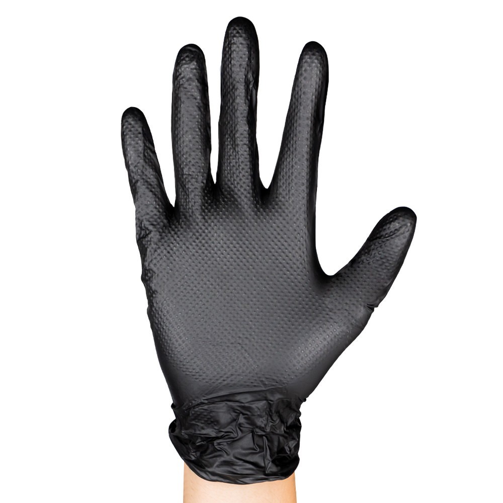 JBM 54179 GUANTI NITRILE Taglia XL 7,0 MIL Colore NERO Confezione da 90 pezzi