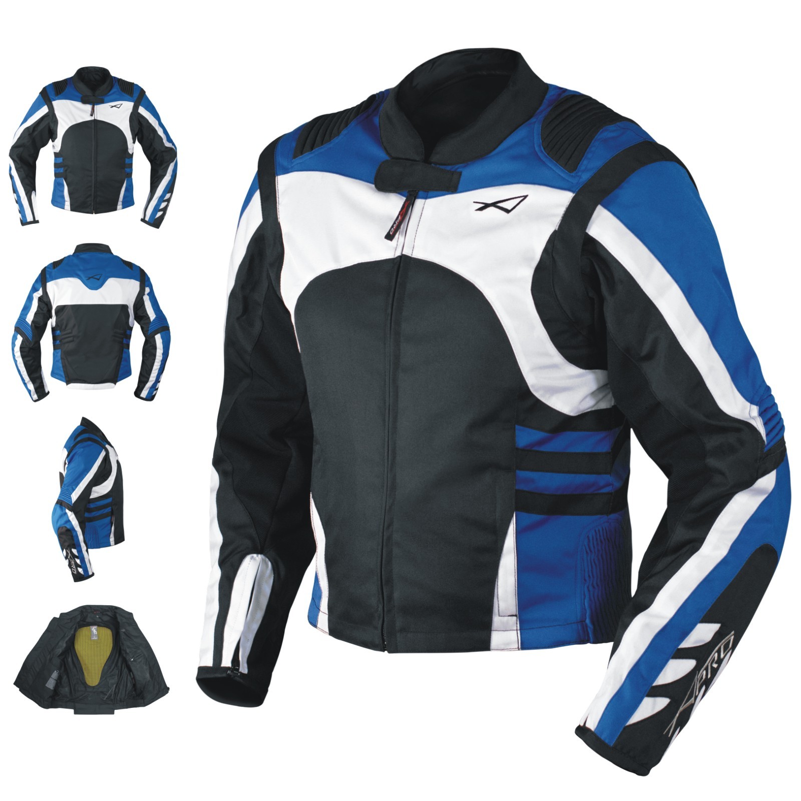 Textile Summer Jacket CE Armored Racing Motorbike Motorcycle Windproof Blue XL