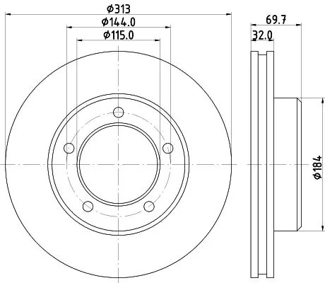 2x Disco freno ventilazione interna 8DD 355 118-591 HELLA per TOYOTA LEXUS