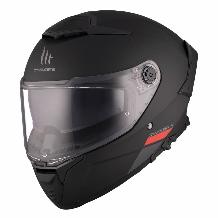 Casco integrale mt thunder 4 sv uni nero opaco m (doppia visiera - pronto per pi