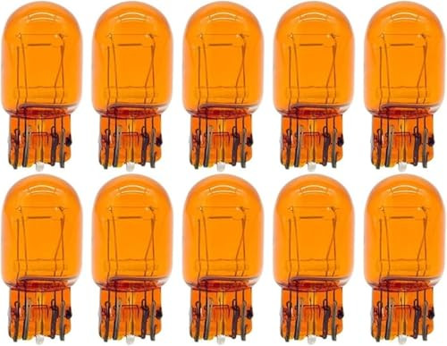 10 Pezzi Lampada Alogena T20 W21/5W 12V 21/5W 7443 Arancione Amber