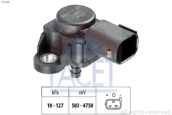 Sensore pressione aria 10.3106 FACET per MERCEDES-BENZ JEEP VW CHRYSLER DODGE