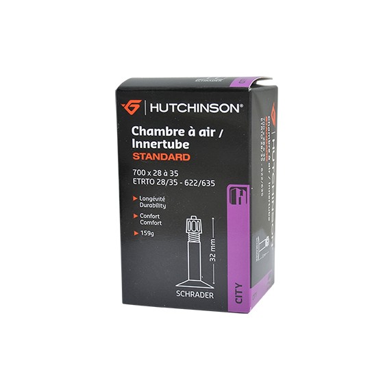 Camera d'aria bici 700 x 28 - 35 Hutchinson valvola standard 32mm 159g