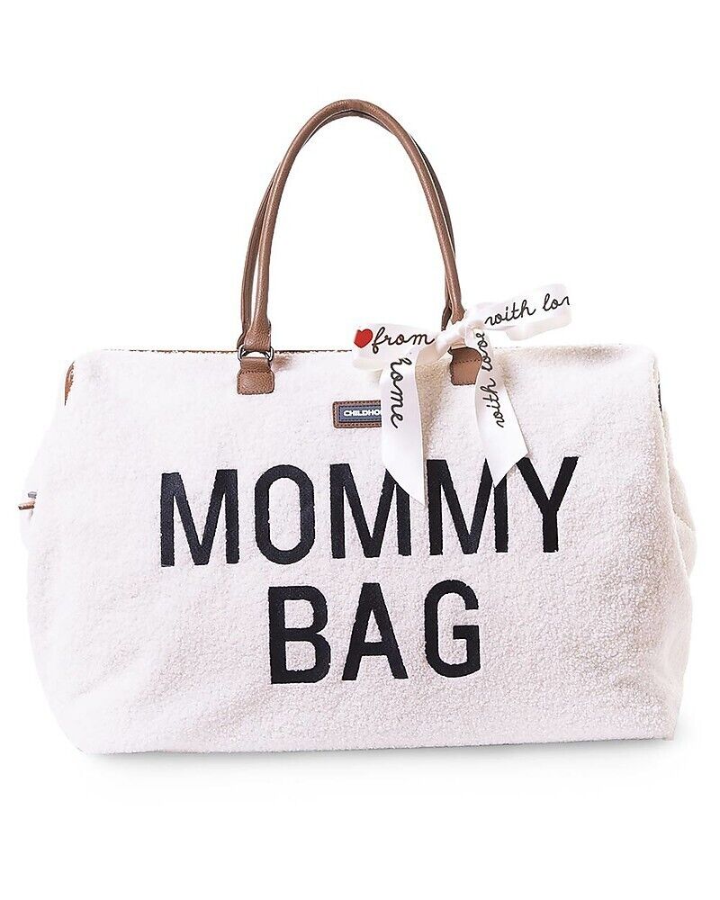 Childhome Mommy Bag Borsa Fasciatoio TEDDY PANNA con Fasciatoio Cambio