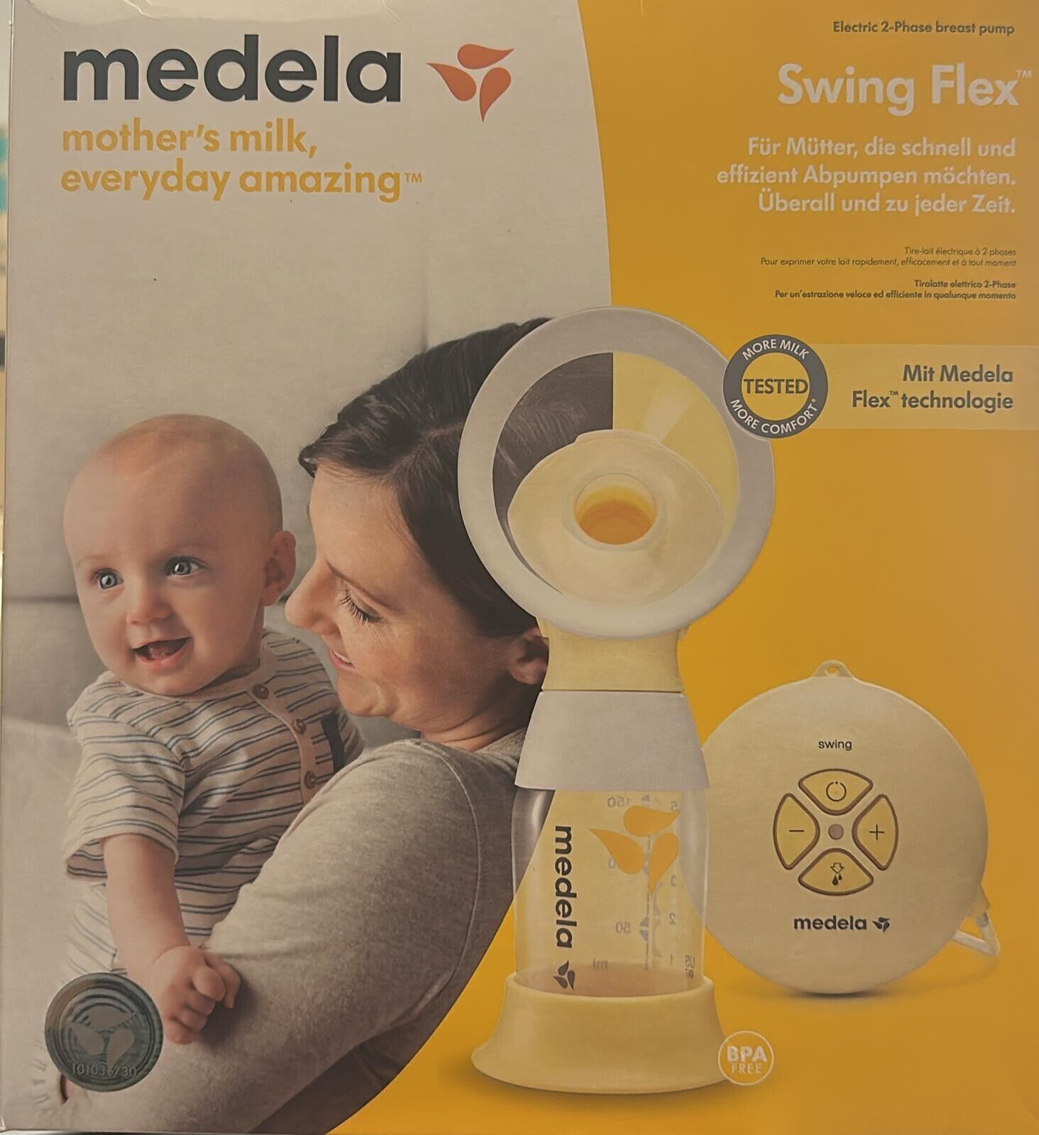 TIRALATTE ELETTRICO SINGOLO MEDELA SWING FLEX ,  COMPATTO E  PORTATILE