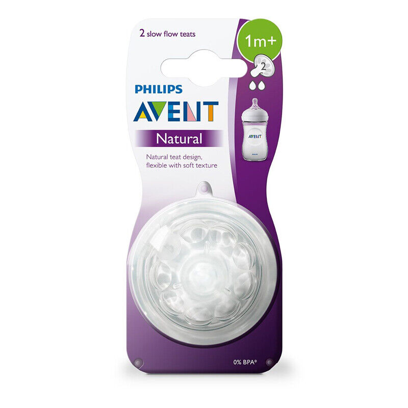 Philips Avent Natural Teat Slow Flow 2 pezzi