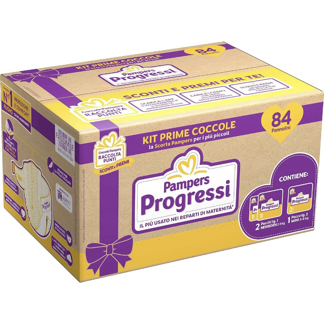 Pampers Progressi - Pannolini per Neonato (Taglia 1 e 2) 84 Pannolini