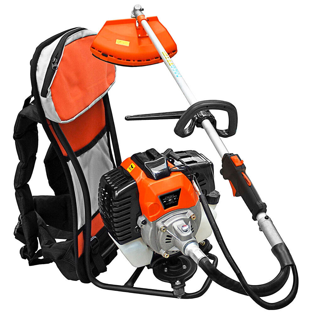 Decespugliatore zaino a scoppio 2 tempi 52 cc con doppio disco e kit accessori