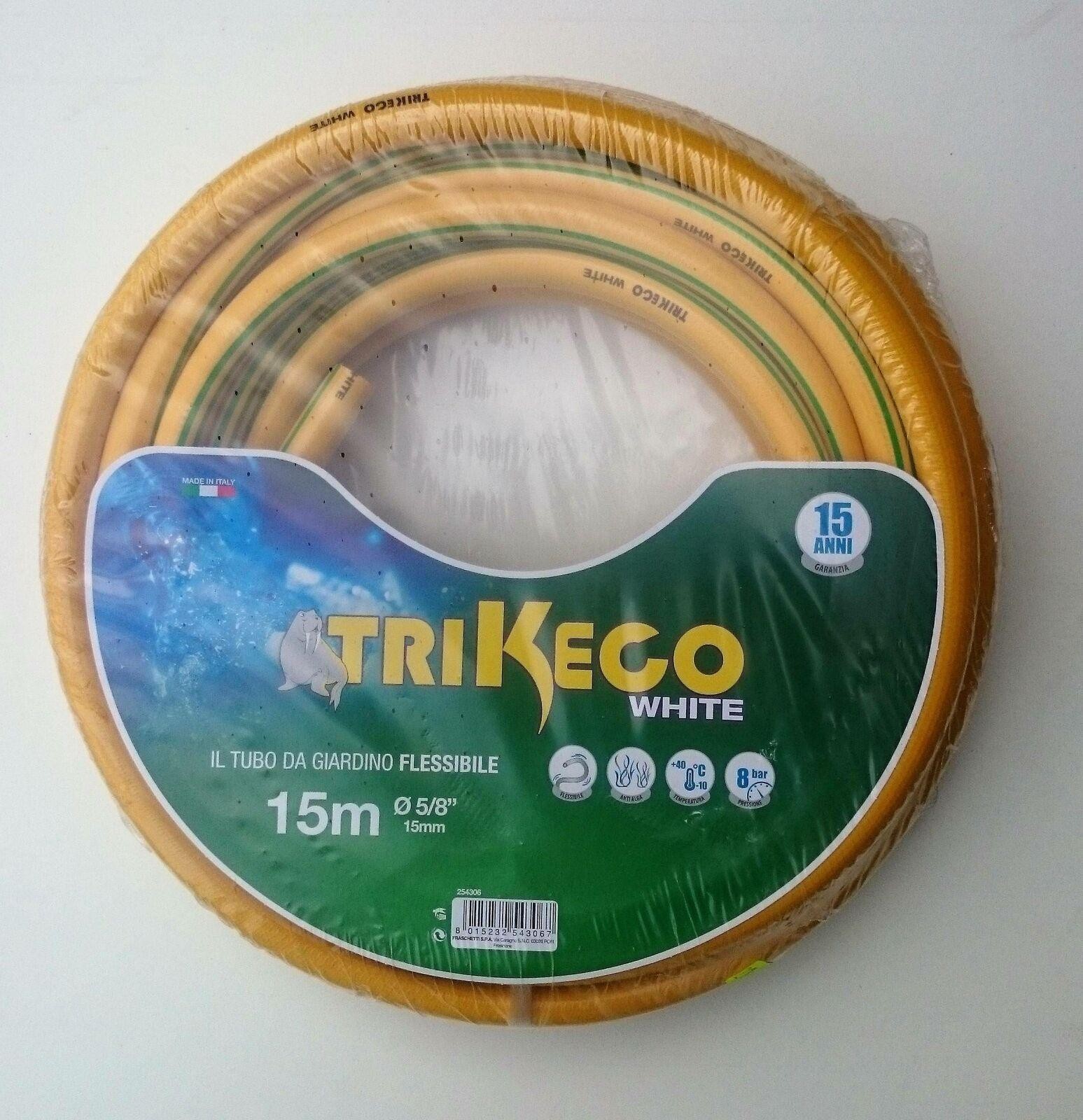 TRIKECO WHITE TUBO PER IRRIGAZIONE GIARDINO 4 STRATI DA 5/8'' MT.15