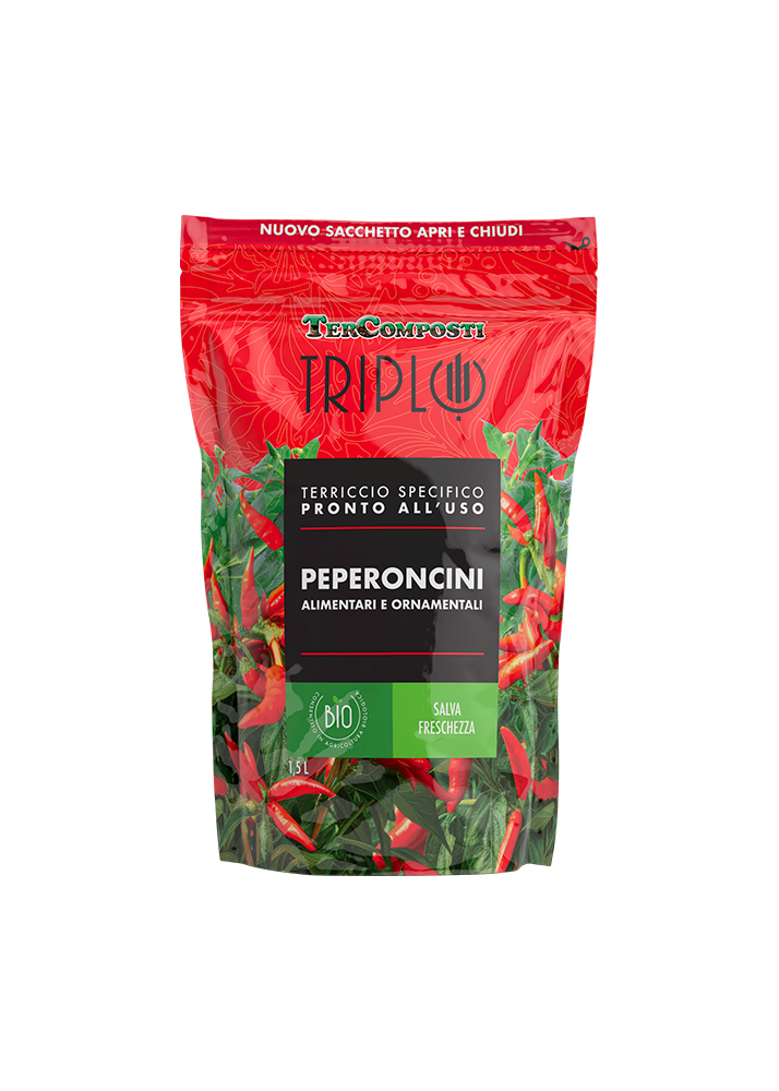 Tercomposti Triplo TERRICCIO SPECIFICO PRONTO ALL’USO per Peperoncini 1,5 Lt.