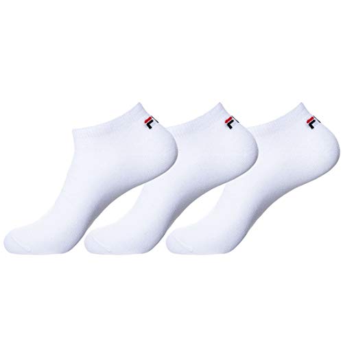 Fila Calzini Unisex F9100 In Tinta Unita (Confezione Da 21), 300 - Bianco, 39-42