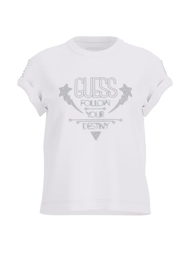 T-Shirt Donna Guess Logo Pizzo Bianco Es25Gu63 W5Ri08K9Rm1 M