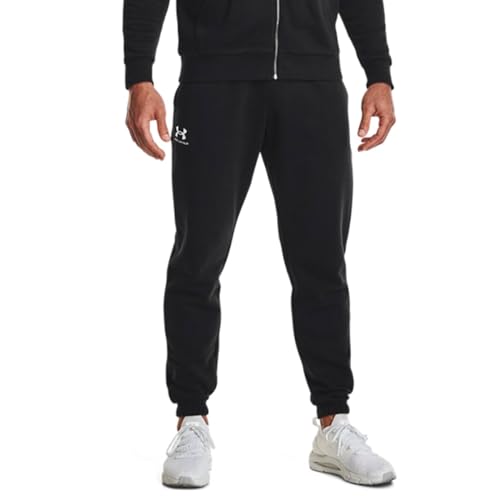 Under Armour Men'S Ua Essential Fleece Joggers Bottoms In Pile, Nero, M Uomo