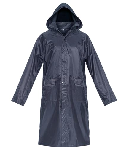 Bwolf Poseidon Impermeabile Uomo Impermeabile Lungo Poncho Antipioggia Riutilizzabile Impermeabile Outdoor Riutilizzabile Impermeabile Con Cappuccio,