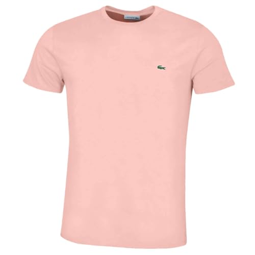 Lacoste Uomo T-Shirt Crew Logo, Rosa, Medium