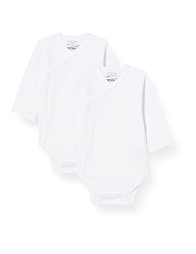 Playshoes Avvolgere Il Corpo, Body Per Neonato Unisex - Bambini E Ragazzi, Bianco 1/1 Braccio, Confezione Da 2, 50