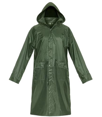 Bwolf Poseidon Impermeabile Uomo Impermeabile Lungo Poncho Antipioggia Riutilizzabile Impermeabile Outdoor Riutilizzabile Impermeabile Con Cappuccio,