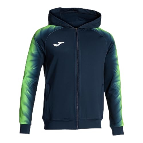 Joma Elite Xi Felpa Con Cappuccio, Marino Verde Fluor, M Uomo
