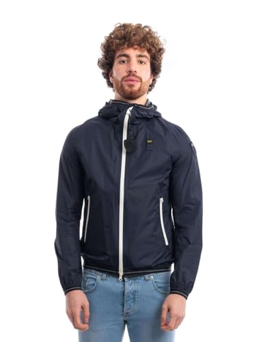 Blauer Giubbotto Blu Notte Da Uomo Con Patch Logo M