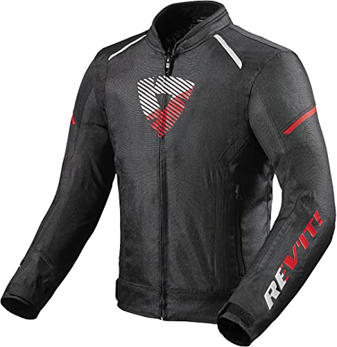 Revit Sprint H20 Giacca Tessile Moto, Nero/Rosso Neon, M