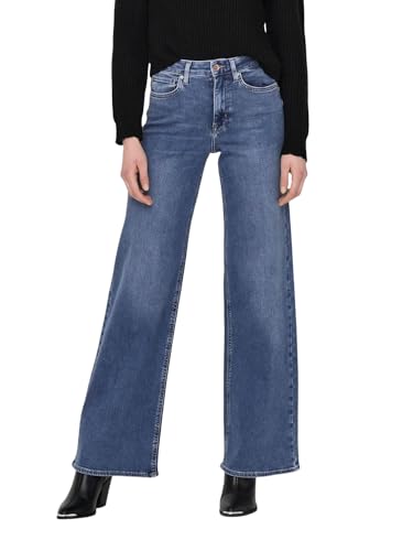 Only Onlmadison Blush Hw Wide Dnm Cro372 Noos, Medium Blue Denim, 62/S/L Donna