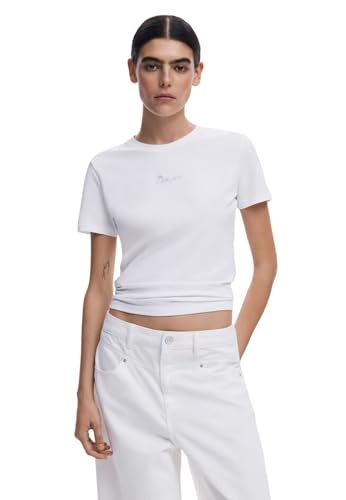 Desigual Ts_Paraná T-Shirt, Bianco, M Donna