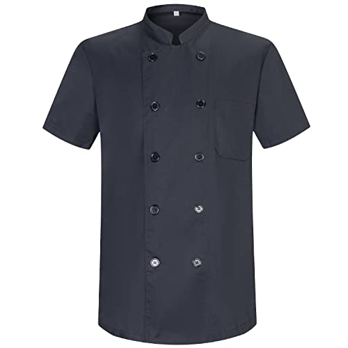 Misemiya - Giacca Cuoco Uomo - Giacca Cucina Uomo - Divisa Ristorante 8421 - Large, Nero 21