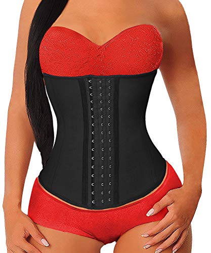 Yianna Corsetto Donna Dimagrante Modellante Pancera Stringivita Corpetto Latex Waist Trainer Bustino Body Shaper Contenitivo Nero U37G Xs