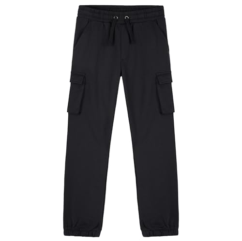 Citycomfort Pantaloni Cargo Ragazzo Con 4 Tasche Comodo Pantalone - Regalo Bambino (Nero, 13-14 Anni)