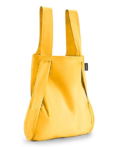Notabag Zaino Convertibile 2 In 1 | Resistente All'Acqua, Riutilizzabile, Borsa-Zaino Pieghevole (Golden Yellow)
