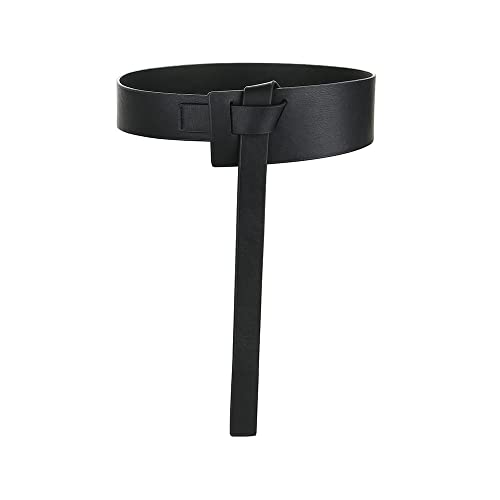 Toeecy Cintura Donna Annodato Sottile In Pelle Pu Fusciacca Elastica Eleganti Moda Casual D'Epoca Per Abiti Vestito (Nero)