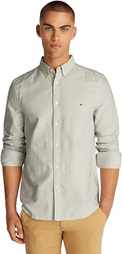 Tommy Jeans Uomo Camicia Stripe Oxford Slim Fit, Multicolore (Dark Night Navy Stripe), Xl