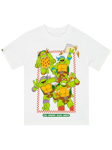 Teenage Mutant Ninja Maglietta Turtles | Vestito Tartarughe Ninja Bambino | Maglietta Ragazzo Tmnt | Bianco 6-7 Anni
