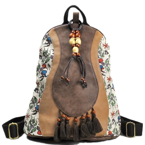 Zaino Etnico Zaino Di Tela Bohemien Vintage Zaino Boemo Piccolo Signore Zaini Da Viaggio Racksack Per La Scuola Lo Shopping I Viaggi Il Lavoro