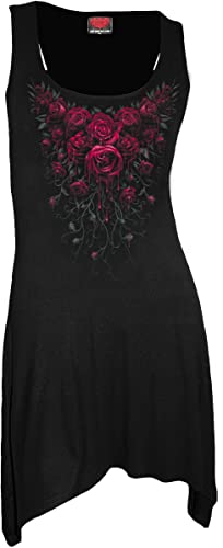 Spiral - Blood Rose - Canotta Lunga Nera Regular Per Donna - Xl