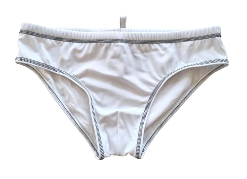 Dsquared2 Costume Da Bagno Slip Uomo D7B355460.110 Swim Bianco Taglia 48
