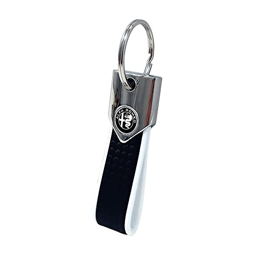 4R Quattroerre.It Portachiavi Elite Alfisti, Carbon Bianco Con Logo Alfa Black