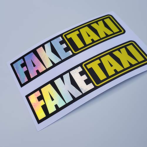 Folien-Zentrum - 2 Pezzi Falsi Taxi Che Cambiano Colore Oilslick Nero 4 X 14,5 Cm – Adesivi Auto Di Alta Qualità – Oem & Jdm – Adesivi Divertenti Auto